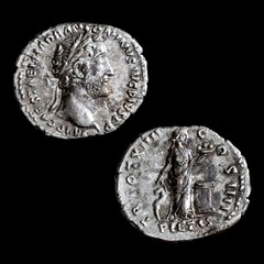 Antoninus Pius AR Denarius 150-151 AD Rome Pietas Ancient Roman Silver Coin