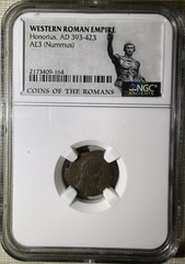 Western Roman Empire Honorius AD 393-423 AE3 Nummus NGC (164)