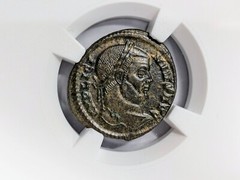 Licinius I Roman Empire AE3 Nummus NGC MS Ancient Victory Two Captives Slaves