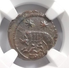 She-Wolf Twins Constantine I NGC AU Roman Empire Nummus Child Remus Romulus Roma