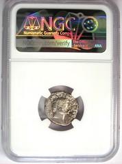 Cleopatra VII and Marc Antony AR Denarius Silver Coin 34 BC – Certified NGC Fine