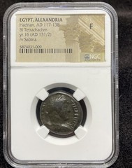 Egypt Alexandria Hadrian AD 117-138 Bi Tetradrachm yr. 16 AD 131/2 NGC Fine