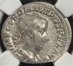 Gordian III Silver Double-Denarius Roman Empire 238-244 NGC Ch AU Borderline MS