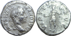 222-235 AD Roman Empire Severus Alexander Left Globe & Spear Silver Denarius