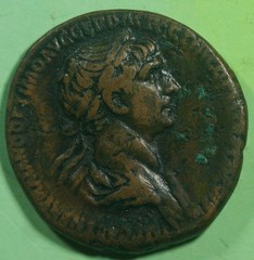 Roman Imperial ae AS Coin of Trajan 2 TROPHIES @2952