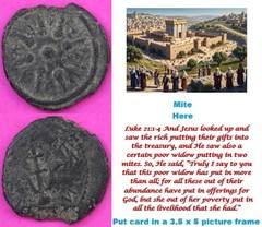 Quality Widows Mite Coin Holy Land Artifact Free Display Card Jesus Time @G840
