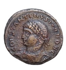 Constantinus II caesar 351-354 AE19mm 3g Silvered Camp gate Antioch – FREE SHIPP