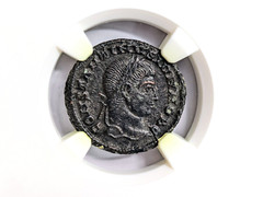 Constantine II Roman Empire Nummus NGC AU Camp Gate Castle Keep Ancient Caesar