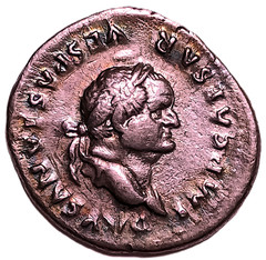 VESPASIAN AD 69–79 Silver Denarius Rome Mint 75 AD Pax seated RIC 772
