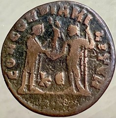 Ancient Roman Coin Emperor Maximianus 286-305 AD Concordia Militum Maximian