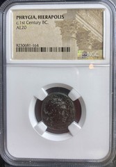 Ancient Hierapolis Phrygia Coin 1st Century BC NGC Extremely Rare Certified