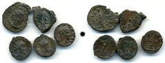 Lot of 5 good quality ancient barbarous antoniniani (radiates), minted in 270’s