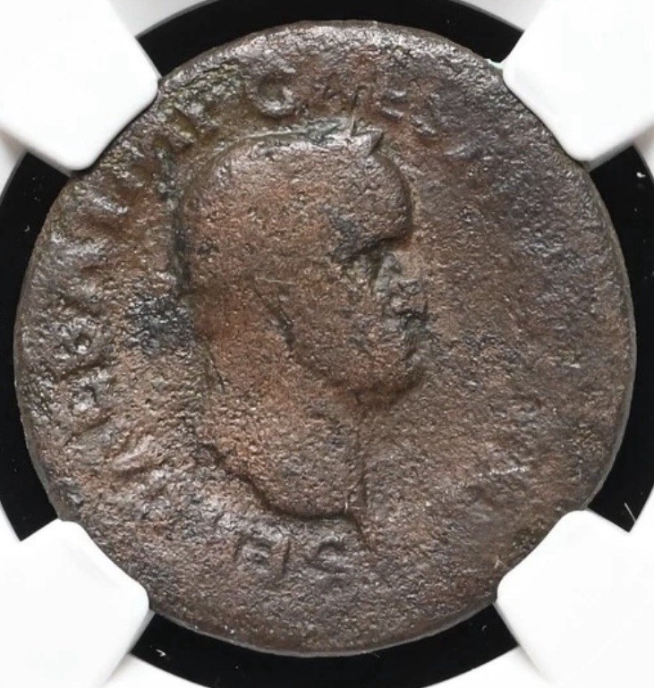 Galba Roman Empire 68-69 AD, AE As Coin NGC, Caesar SCARCE YEAR OF 4 EMPERORS