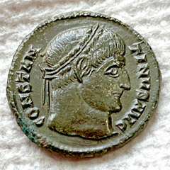Ancient Roman Empire Coin Constantine I 326-328 AD. AE Vows within Wreath VOT.XX