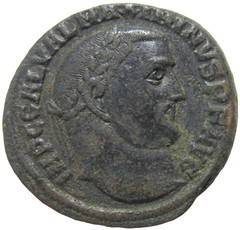 GALERIUS, AS AUGUSTUS, 305-311 AD. BRONZE FOLLIS, ANTIOCH MINT. GENIUS REVERSE.
