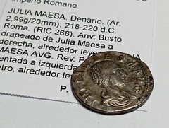 Roman Silver Coin, Julia Maesa Denarius (218-220 AD) Rome Denario Roma RIC:268