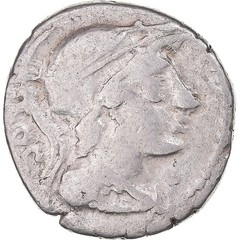 [#1170768] Coin, Rubria, Denarius, 87 BC, Rome, EF(40-45), Silver, Crawford:348/