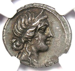 Julius Caesar AR Denarius Silver Venus Coin 46 BC – Certified NGC Choice XF (EF)