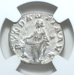 ELAGABALUS, AD 218-222, AR DENARIUS, NGC CERTIFIED (90)