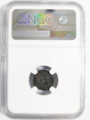 Constantine II Roman Empire AE4 BI Nummus AD 337 NGC Ch AU Soldiers Standards