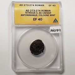 AD 273-4 Roman Tetricus II As Caesar Antoninianus Cologne – ANACS EF 40 – AN0089