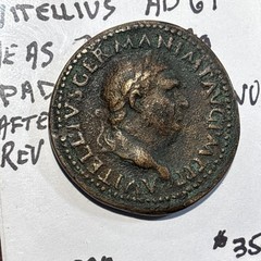 vitellius Ad69 Ae As “Paduan” After Giovani Cavino Rev Pax Augusti Scarce Piece
