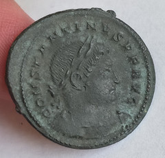 Constantine I (The Great) minted AD 310-313; AE Follis, Sol standing RIC VI 866a