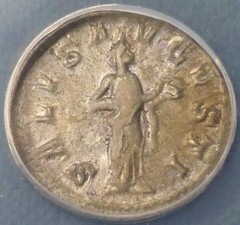 Gordian III AR Denarius Roman Coin, AD 241-242 ANACS Certified VF 20, Rome Mint