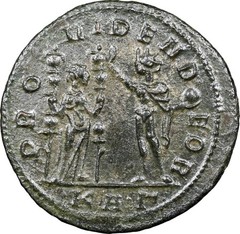 EMPIRE Tacitus Fides & Sol Standards NGC XF Antoninianus Ancient Roman Coin 1321
