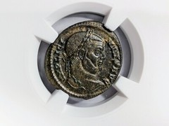 Licinius I Roman Empire AE3 Nummus NGC MS Ancient Victory Two Captives Slaves