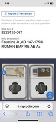 Empress Faustina Jr NGC Certified Ancient Roman Coin 147-175 AD As Genuine
