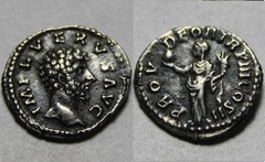 Genuine ancient Roman Silver coin denarius Lucius Verus 161 AD PROVIDENCE