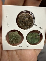 Lot of 3 Ancient Roman Byzantine Bronze Coins Unidentified Authentic As Found