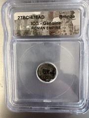 ICG Genuine Bronze Roman Empire Coin 27BC-476AD Ancient Imperial Era