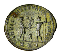 Diocletian Antoninianus Jupiter and Hercules Antioch 290 AD Authentic Roman Coin