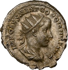 Roman Empire: Gordian III (AD 238-244) Silver Antoninianus – NGC CH AU (4/5-4/5)