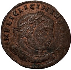 LICINIUS I Authentic Ancient 313AD Heraclea Roman Coin JUPITER EAGLE ~ XF ~ a1