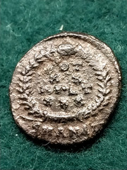Constantius II Roman Coin, 337-361 AD, Wreath VOT XXX, 15 mm, 1.7 gr