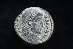Roman Constans AE Nummus Two soldiers One standard Constantinople mint 337-339AD