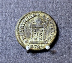 323 AD Roman Imperial Crispus, as Caesar, AE Follis; Trier Mint; Approx. Ch VG