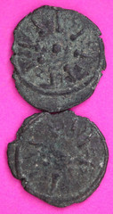 2 Nice Widows Mite Coins Holy Land Artifact Display Card Export Permit COA @M867