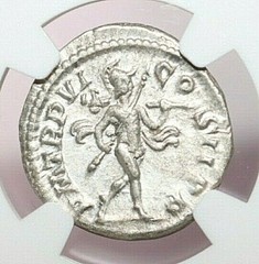 ALEXANDER SEVERUS NGC AU ROMAN COINS, AD 222-235. AR Denarius. A738