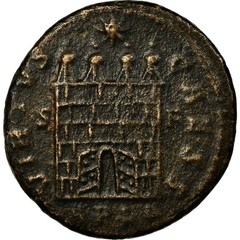 [#496049] Coin, Constantine II, Follis, 327-328, Arles, EF, Copper, RIC:315