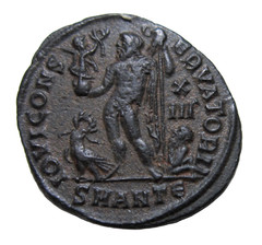 LICINIUS I, 308-324 AD. AE FOLLIS, ANTIOCH MINT, 321-323 AD. JUPITER REVERSE.