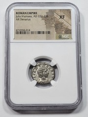 ROMAN EMPIRE AR Denarius Julia Mamaea NGC XF AD 222-235 Silver *V419