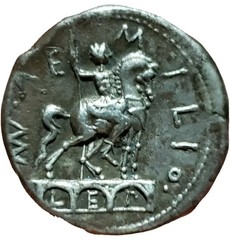 Man. Aemilius Lepidus 114-113 BC. Silver Denarius, 3.71 g, Roman Republic