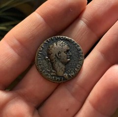 SCARCE Ancient Roman Coin AE As EMPEROR DOMITIAN 81AD MINERVA RIC87 9.5g +Ticket