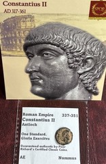 Constantius II 337-351 Antioch Hi-Grade! 15mm Sand Patina. One Standard. C607