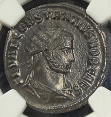 Constantius I BI Aurelianianus Roman Empire AD 305-306 NGC AU StrongClear Strike