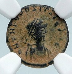 THEODOSIUS I the Great 425-35AD OLD Ancient Roman Coin VICTORY ANGEL NGC i89497